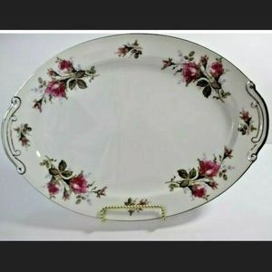 Meiko Platter Moss Rose Serving Vintage 15"